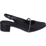 Sapato Mule Feminino Sapatilha Aberta Bico Fino Corrente Cor