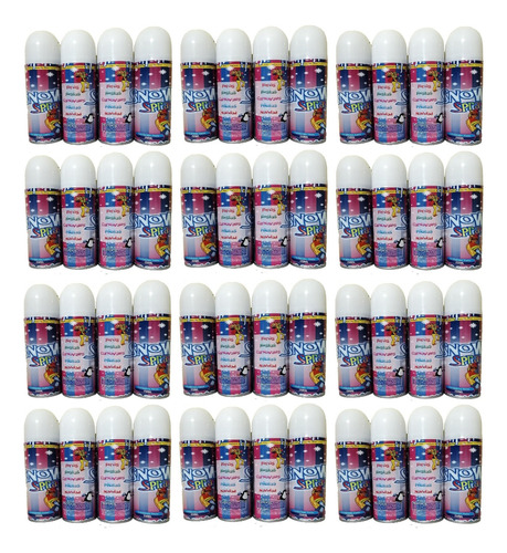 Pack 48 Spray Nieve Espuma Cumpleaños Año Nuevo 250 Ml