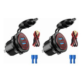 Cargador De Coche Quick Charge Qc3.0 Dual Usb De 2 Piezas, C