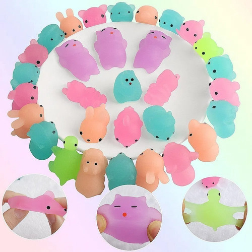 Squishy Mochi Luminoso Mini Pack De 5 Unidades Soft Kawaii