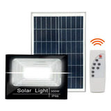 Reflector Led 300w + Panel Solar Exterior Con Control Remoto