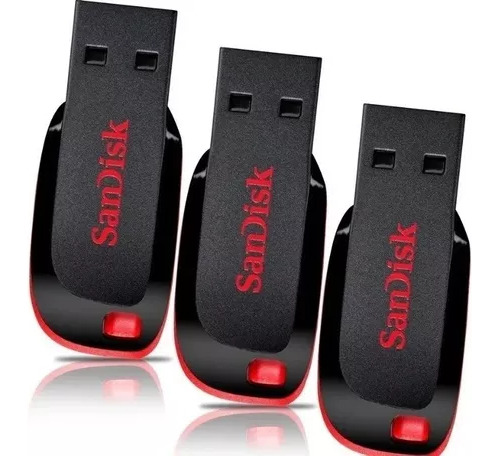 Kit 3 Pen Drive Sandisk Cruzer Blade, 32gb, Sdcz50-o32g-b35s