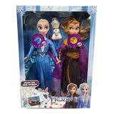Muñecas Frozen Elsa Y Ana 28cm Con Música Articuladas
