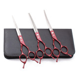 Kit Lujo Tijeras Profesionales Estilista Barbero 7 Pulgadas 