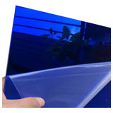 Lamina De Acrilico Espejo Color Azul  De 60 X 120 Cm