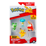 Pokemon Set 4 Figuras Pikachu Sprigatito Quaxly Y Fuecoco