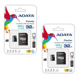 2 Memorias Micro Sd 32gb Clase 10 Uhs-i Adata Puebla