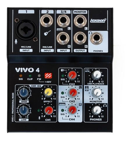 Consola Mixer Pasivo Profesional Lexsen Vivo 4 Premium