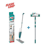 Kit Spray Mop Flash Limp + Rodo Limpa Vidros 180º Extensível
