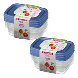 8 Pote Plástico 280ml Retangular Microondas Freezer Bpa Free