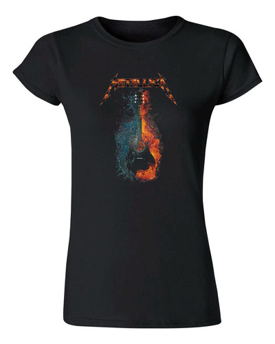 Playera Mujer Rock Metallica Guitarra 000604n