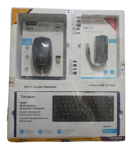 Set Targus Teclado+ Mouse Wireles + Hub 4 Puertos Usb Kit