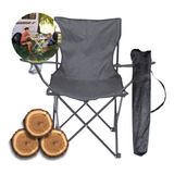 Silla Para Acampar Plegable Camping Playa Y Pesca Portatil Color Negro