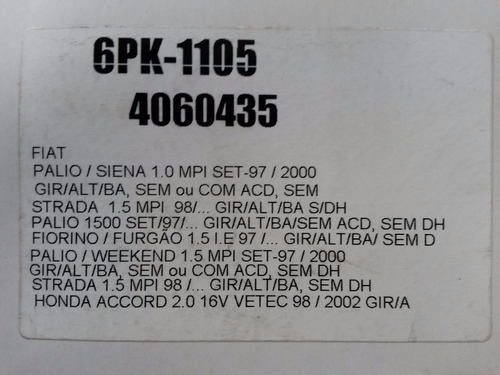 Correa Alternador + A/a Honda Accord 2.2 1993 1994 1995 Foto 3