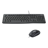 Combo Teclado E Mouse Com Fio Usb Mk120 Preto Logitech