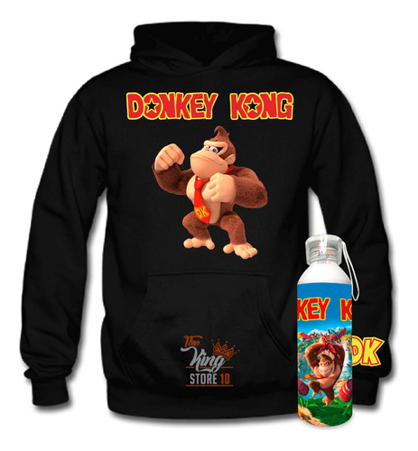 Poleron + Botella, Donkey Kong, Mario Bros, Videojuego, Fans, Xxxl / The King Store
