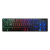 Teclado Gamer Noganet Nkb-500 Qwerty Español España Color Negro Con Luz Rgb