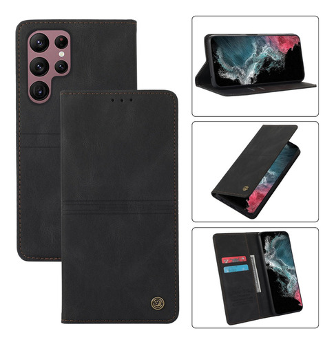 Funda Magnética Piel Tipo Cartera Para Samsung Flip Stand