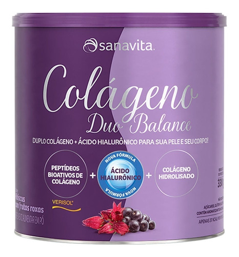 Colágeno Duo Balance 330g - Sanavita - Verisol Hialurônico