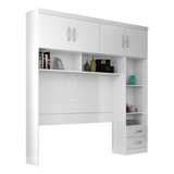 Guarda-roupas P/ Cama Box Casal 4 Portas Multimóveis Cr35126 Cor Branco Brilho