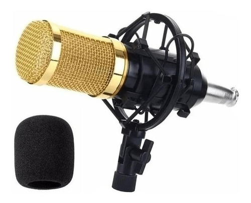 Microfone Lelong Le-914 Condensador Cardioide Cor Preto/dourado