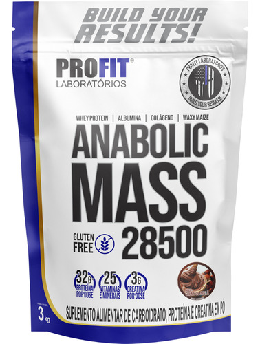 Hipercalórico Anabolic Mass 28500 Creme De Avelã 3kg Profit