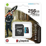 Cartão De Memória Micro Sdxc 256gb 4k Kingston Sdcg3/256gb