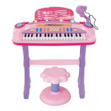 Piano De Juguete Con Microfono Para Niñas Niños Y Banco