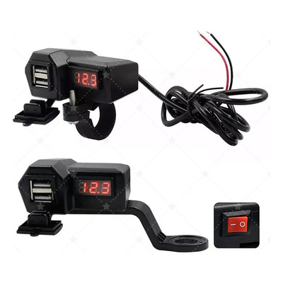 HUTIIRICH® Cargador De Celular Usb Con Pantalla De Voltaje Para Moto negro DC12-24V ABS +-65°C Puerto doble USB Longitud del cable: 140 cm carga por cable DC5V 3.4A Aplicable en cualquier emergencia | MercadoLibre