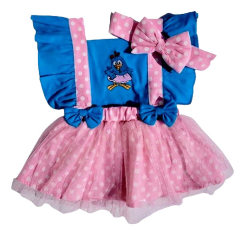 Jardineira Romper Body Roupa Bebe Galinha Pintadinha Tema