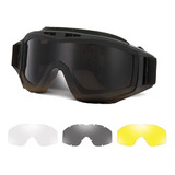 Gafa Goggle Militar Táctica Desert Shooting Moto Con 3lentes