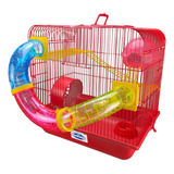 Gaiola Hamster 3 Andares Tubo Trail Completa Grande Cor Vermelho