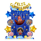 Kit Decoración Globos Cumpleaños One Piece Monkey D. Luffy