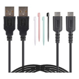 Ds Lite Usb Charger Cable Kit, 2 Pcs 3.9ft Charging Cord An.