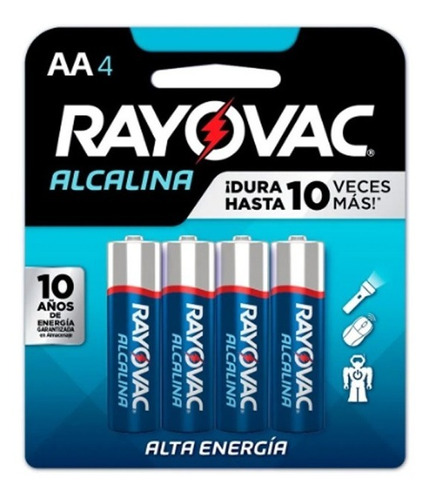 Pila Alcalina Aa Rayovac Blister X 4 Unidades