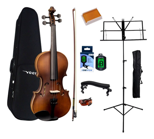 Violino Vogga 3/4 - 4/4  Completo + Afinador + Estante + Esp