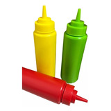 Pack 3 Dispensadores Para Salsa Pote Plastico