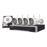 Kit Ip Inalámbrico 4mp Nvr 4 Ch + 4 Cámaras Bala 1 Hdd 1 Tb