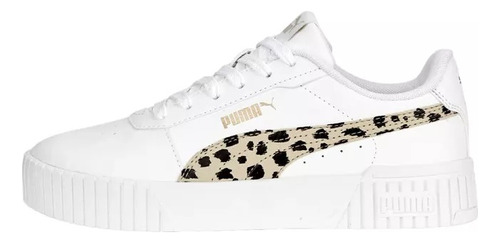 Tenis Puma Carina Animal Print Blanco Dama Y