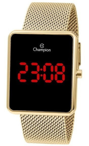 Relógio Champion Feminino Digital Dourado Led Ch40080v