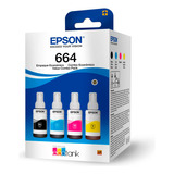 Pack 4 Botellas De Tinta Epson T664 | L110, L365, L565, L200