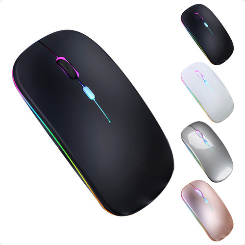 Mouse Sem Fio Rgb Recarregável Wireless Led Ergonômico