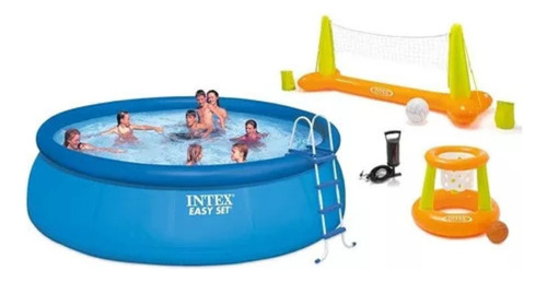 Set Pileta Intex Easy Set 457 X 122 Cm + Pool Party 14141 L