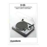 Catálogo / Folder: Toca Disco Gradiente D-35 # Novo Okm.