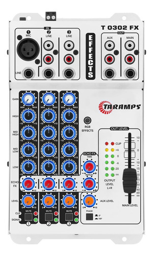 Mesa De Som Taramps T0302 Fx Led Multicolor Rca e p10 T 0302