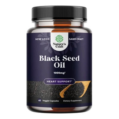 Aceite De Semilla Negra Natures Craft 1000mg 60 Cápsulas Vegano Sin Sabor