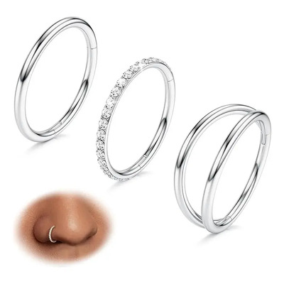 3piezas Anillos Nasales Piercing Cartílago Acero Inoxidable | MercadoLibre