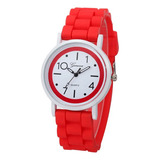 Reloj Cuarzo Deportivo Mujer Silicona Susenstone Rojo
