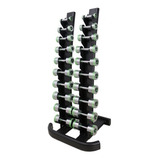 Rack V + 10 Pares De Mancuernas De Acero Premium 