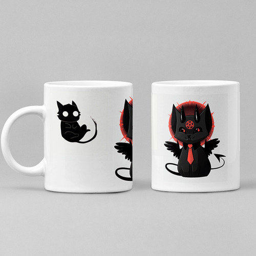 Evil Kitten Taza Para Café Personalizada Gato Demonio  